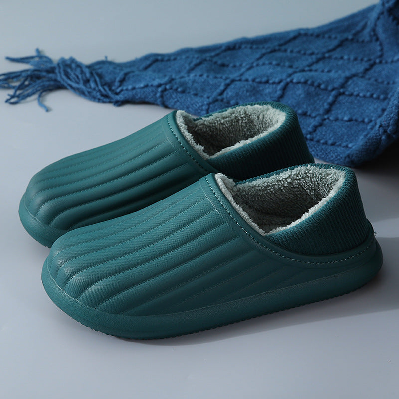 Wholesale New EVA Autumn and Winter Outer Wear Plush Warm Waterproof Thick-soled Anti-slip Cotton Slippers